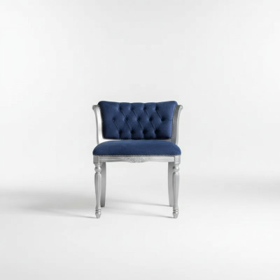 Blauer Chesterfield Esszimmerstuhl Sitzmöbel Polsterstuhl Sessel Klassisches Design