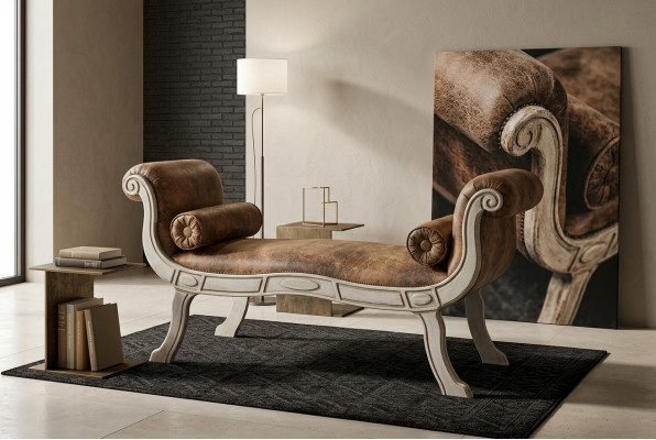 Klassische Wohnzimmer Sitzbank Designer Polsterbank Barock Stil Neu