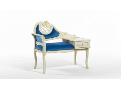 Klassischer Bank Blau Sitzbank Luxus Sitzmöbel Stoff Textil Neu Sitz
