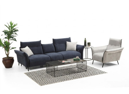 Sofagarnitur Luxus Dreisitzer Sofa Polster Sessel Wohnzimmer Couch Neu