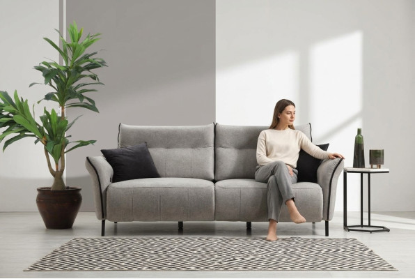 Luxus Dreisitzer Sofa Couch Designer Modern Polster Textil Neu Möbel
