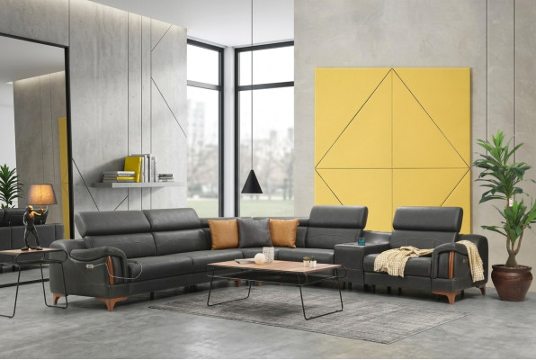 Ecksofa Luxus Sofa L-Form Neu Möbel Wohnzimmer Designer Modern Textil