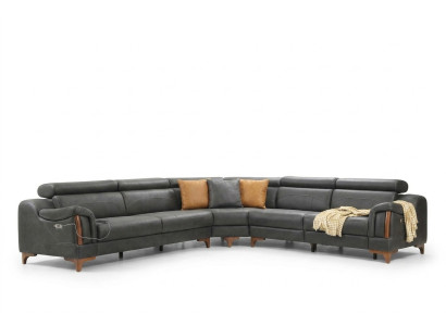 Ecksofa L-Form Modern Sofa Wohnzimmer Couch Polster Textil Stoff Möbel