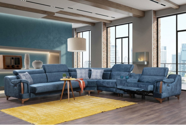 Luxus Textil Ecksofa L Form Stoff Modern Couch Wohnzimmer Design Möbel
