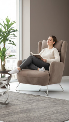 Luxus Sitzmöbel Wohnzimmer Sessel Designer Modern Textil Möbel Polster Stoff