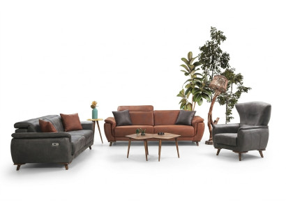 Sofagarnitur 3 tlg Wohnzimmer Dreisitzer Sofa Couch Modern Sessel Luxus