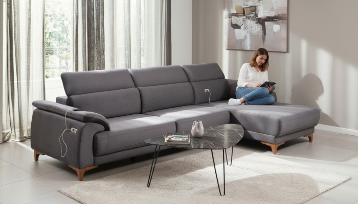 Ecksofa L-Form Modern Wohnzimmer Sofa Couch Polstermöbel Luxus Design