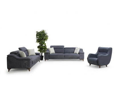 Sofagarnitur Set Komplett Modern Wohnzimmer Textil Couch Luxus Polstermöbel