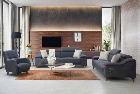 Design Dreisitzer Sofa Couch Polster Modernes Wohnzimmer Textil Sofas Neu Möbel