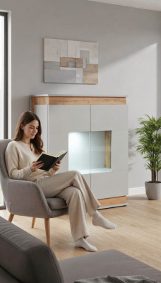 Modern Vitrine Wohnzimmer Wohnwand Schränke Luxus Holzmöbel Neu
