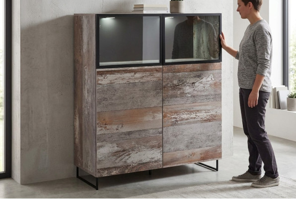 Vitrine Modern Stil Wohnzimmer Design Einrichtung Holz Schrank Neu Möbel