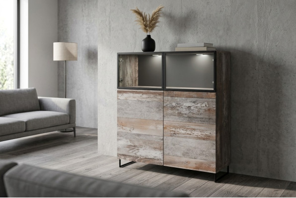 Vitrine Modern Stil Wohnzimmer Design Einrichtung Holz Schrank Neu Möbel