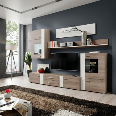 Wohnwand TV Wand Holz Stil Modern Regal Wohnzimmer Möbel Schrank neu