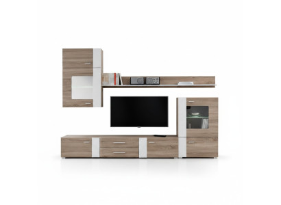 Wohnwand TV Wand Holz Stil Modern Regal Wohnzimmer Möbel Schrank neu