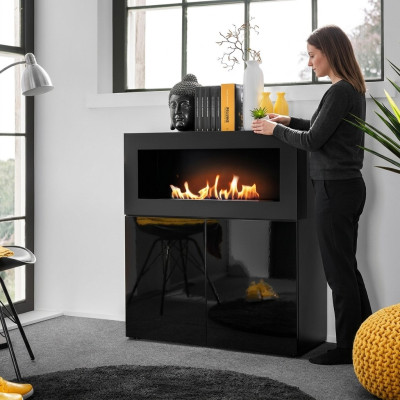 Kommode mit eingebautem Kamin Modern Designer Schrank Wohnzimmer