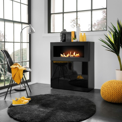 Kommode mit eingebautem Kamin Modern Designer Schrank Wohnzimmer