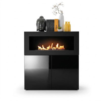 Kommode mit eingebautem Kamin Modern Designer Schrank Wohnzimmer