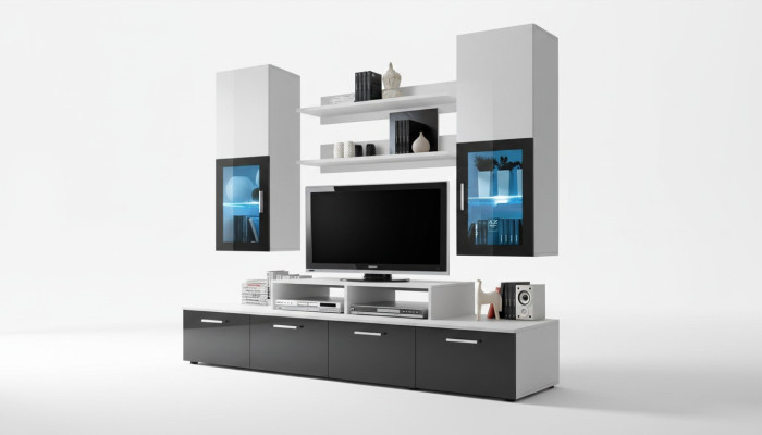 Wohnwand Komplett TV-Ständer Luxus Wandschrank Einrichtung Modern Designer