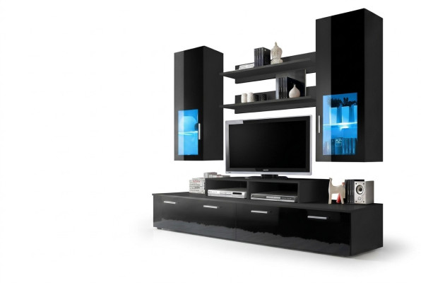 Wohnwand Holz Stil Modern Luxus Wohnzimmer Möbel Wandschrank Komplett
