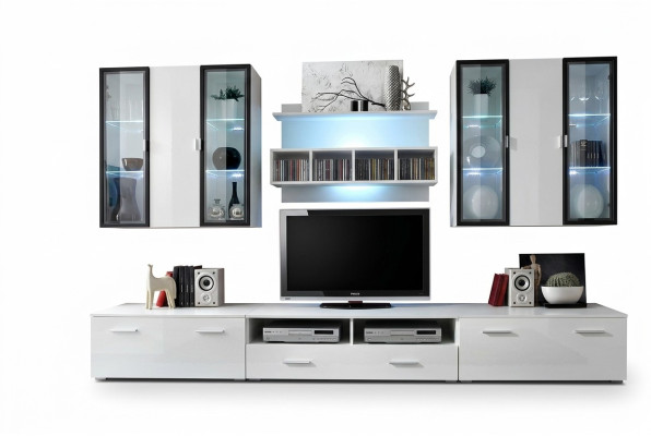 Wohnwand Designer TV-Ständer Wohnzimmer Einrichtung Holz Modern Möbel