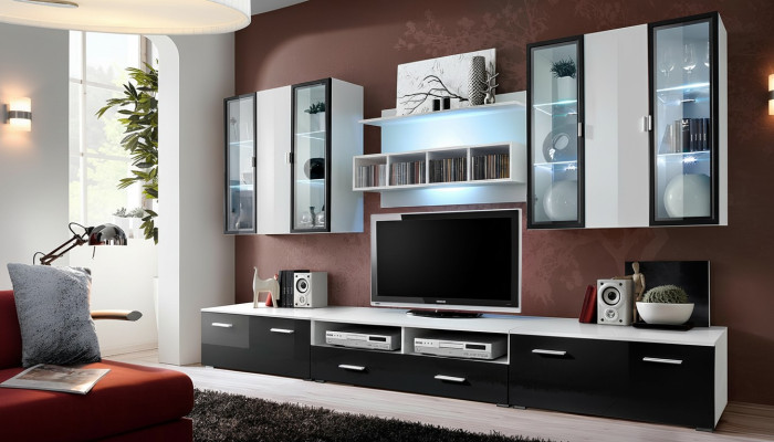 Moderne Design Wohnwand TV-Ständer Holz Wohnzimmer Möbel TV Einrichtung