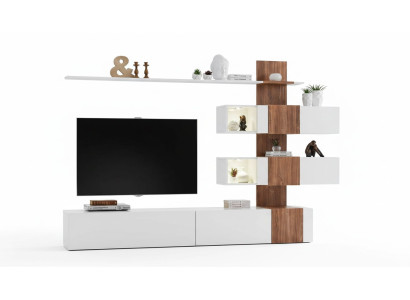 Modern Wohnwand Luxus Einrichtung Wohnzimmer Design TV-Ständer Wand Regale