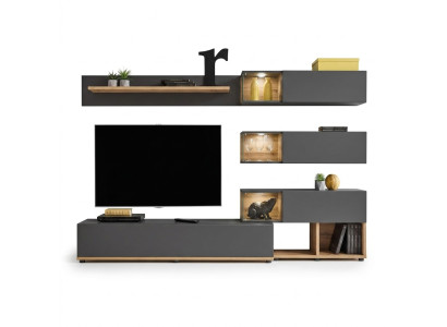 Luxus Wohnwand Wandregal Regal Wohnzimmer TV-Ständer Modern Holz Designer