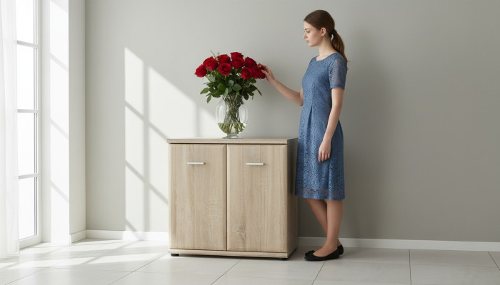 Luxus Schuhschrank Garderobe Kommode Holz Designer Möbel Moderne