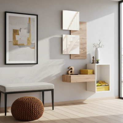 Flur Garderobe Möbel Moderne Design Wand Einrichtung Holz neu Diele