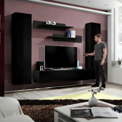 Komplette Set Wohnwand Wohnzimmer Luxus Einrichtung Moderne Möbel