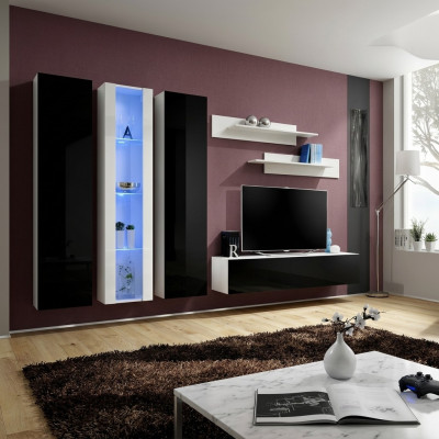 Wohnwand Luxus Wohnzimmer Möbel Komplette Set 6 tlg Designer Einrichtung