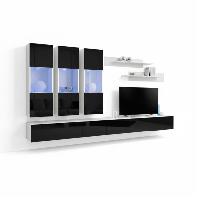 Wohnzimmer Modern Wohnwand Designer Holzmöbel TV Ständer Luxus Hänge Vitrine