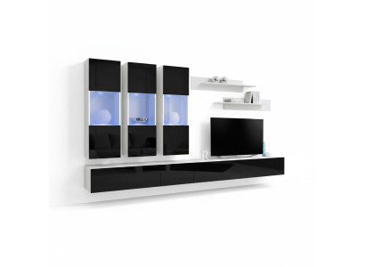 Wohnzimmer Modern Wohnwand Designer Holzmöbel TV Ständer Luxus Hänge Vitrine