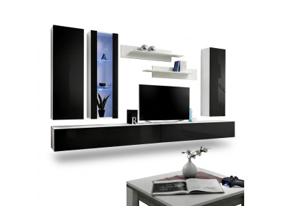 Wohnzimmer Set 7 tlg Luxus Wohnwand Modern Designer Wandschrank Neu TV Ständer