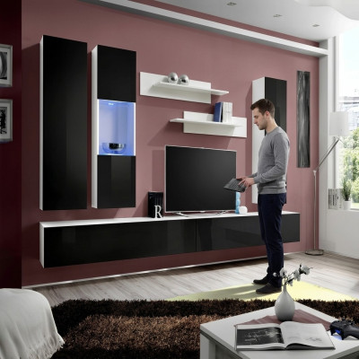 Luxus Wohnwand Komplett Set Wohnzimmer Holzmöbel Designer Wandschrank
