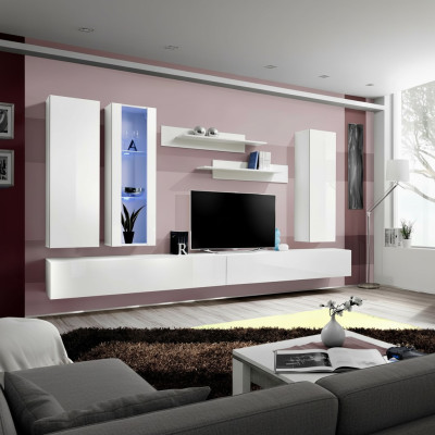 Wohnzimmermöbel Designer Weiß Wohnwand TV Ständer Sideboard Modern Wandschrank