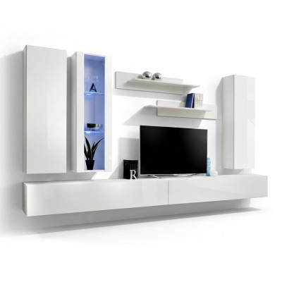 Wohnzimmermöbel Designer Weiß Wohnwand TV Ständer Sideboard Modern Wandschrank