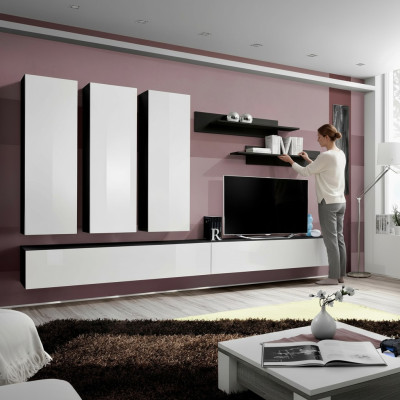 Designer Einrichtung Luxus Wohnwand TV Ständer Sideboard Regale Wohnzimmermöbel