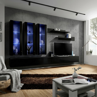 Moderne Design Wohnwand TV-Ständer Holz Wohnzimmer Möbel Einrichtung Wand Regale