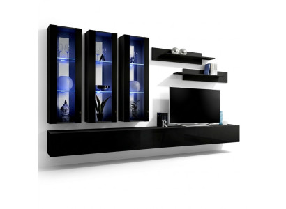 Moderne Design Wohnwand TV-Ständer Holz Wohnzimmer Möbel Einrichtung Wand Regale