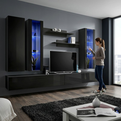TV-Ständer Modern Wand Regal Wohnzimmer Design Einrichtung Wohnwand Möbel