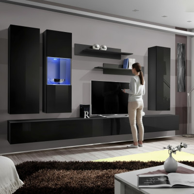 Wohnzimmermöbel Set Designer Wohnwand TV Ständer Design Einrichtung 7tlg.