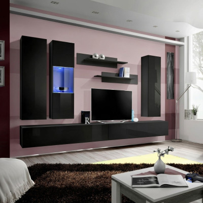 Wohnzimmermöbel Set Designer Wohnwand TV Ständer Design Einrichtung 7tlg.