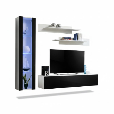 Luxus Set 4tlg Designer Wohnwand Wohnzimmermöbel TV Ständer Einrichtung Möbel