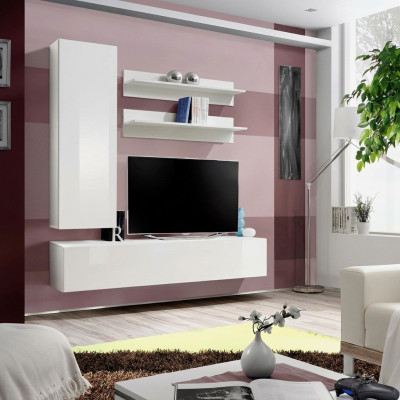 Designer Einrichtung Weiß Wohnwand Luxus Holzmöbel Komplett Wandschrank