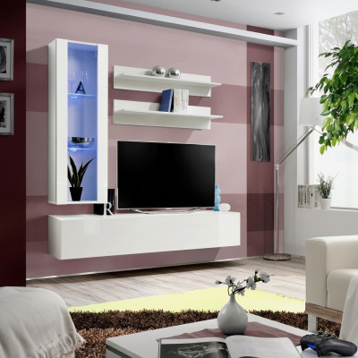 Komplett TV-Ständer Möbel Designer Einrichtung Set 4 tlg Lowboard Hänge Vitrine