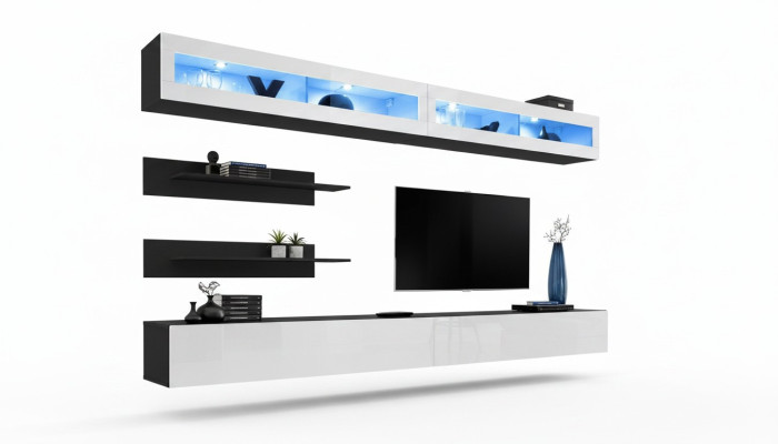 Wohnwand Wohnzimmer-Set Wandschrank Lowboard Wandregal TV-Ständer Neu