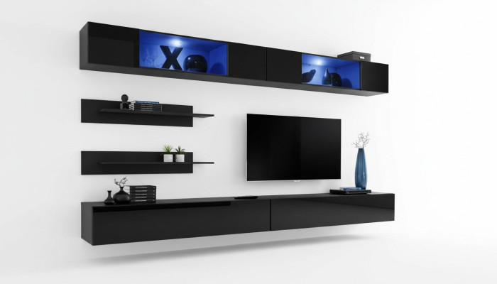 Wohnzimmermöbel Set Wohnzimmer TV-Ständer Wandschrank 6tlg. Wohnwand Einrichtung