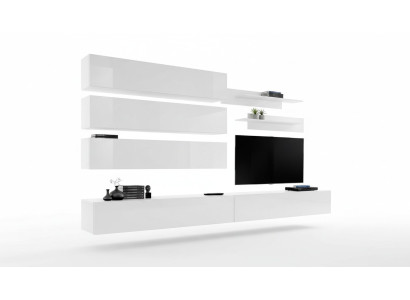 Designer Wohnzimmer Set Wand Regale Wohnwand Regal TV-Ständer Set 7tlg.