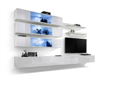 Designer Set 7tlg. Wohnwand Luxus Wandschrank Wohnzimmer Holzmöbel Einrichtung